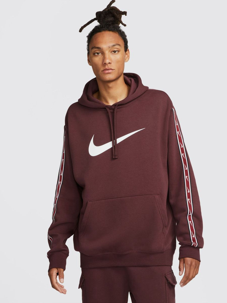 Nike burgundy outlet swoosh hoodie