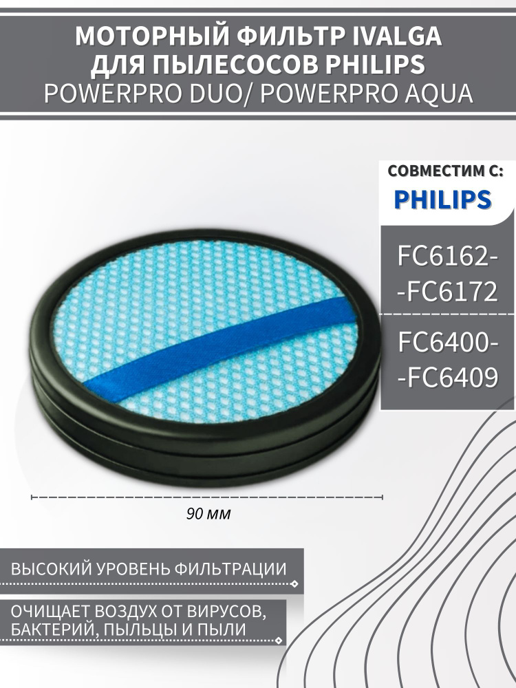 Фильтр для пылесоса Philips моторный CP9985/01, 432200494361, FC6162, FC6163, FC6164, FC6168,Dexp DP-800H #1