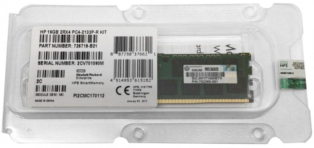 HPE Оперативная память 726719-B21 / 774172-001 / 752369-081 1x16 ГБ (726719-B21) #1