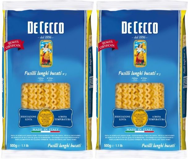 Макаронные изделия De Cecco Fusilli Lunghi Bucati No 5, комплект: 2 упаковки по 500 г  #1
