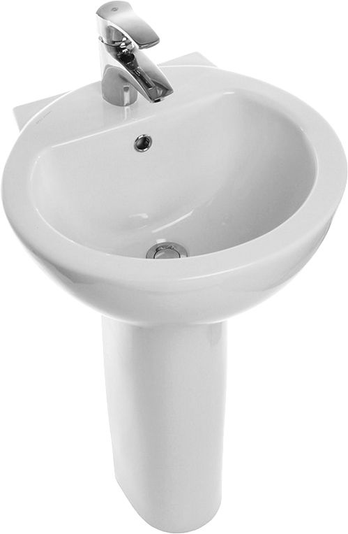 Раковина Sanita luxe Art luxe с пьедесталом, круглая, белая, фарфоровая ...