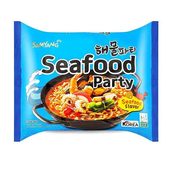 Лапша быстрого приготовления Samyang Seafood Party Ramen со вкусом морепродуктов (Корея), 125 гр  #1