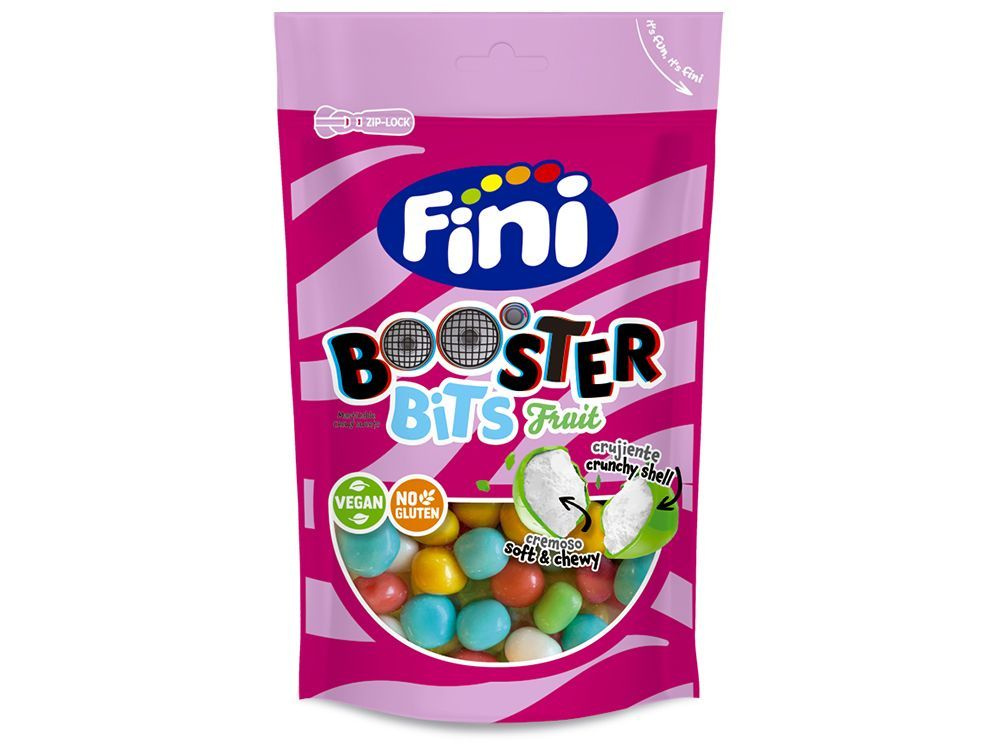 Жевательные конфеты "BOOSTER FRUIT" со вкусом клубники, малины 165гр FINI Испания  #1