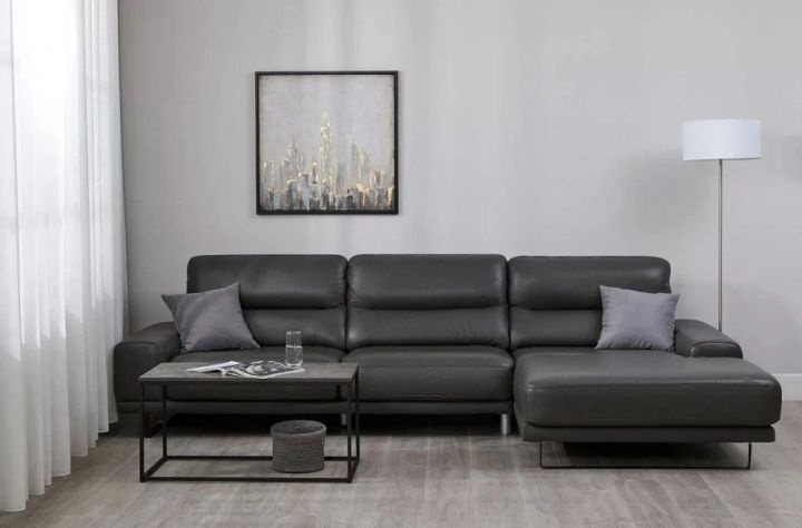 Угловой кожаный диван Рипозо (Лофт), Черный - купить с доставкой по выгодным ценам в интернет-магазине OZON (1028235045)