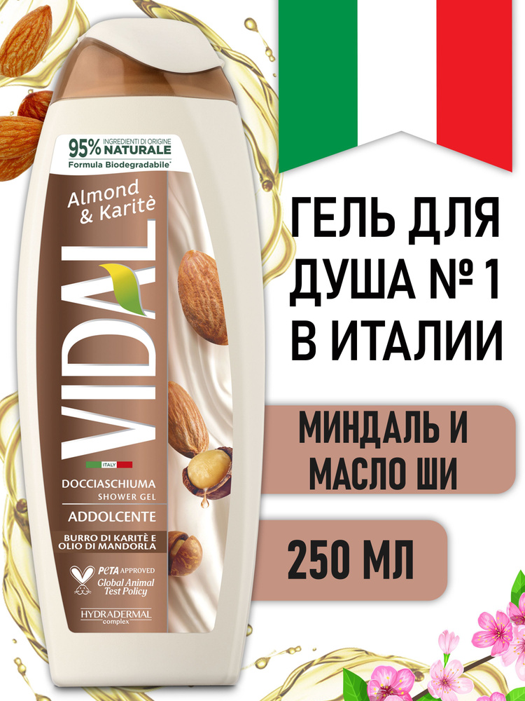 Гель для душа VIDAL МИНДАЛЬ И КАРИТЭ 250 мл - купить с доставкой по ...