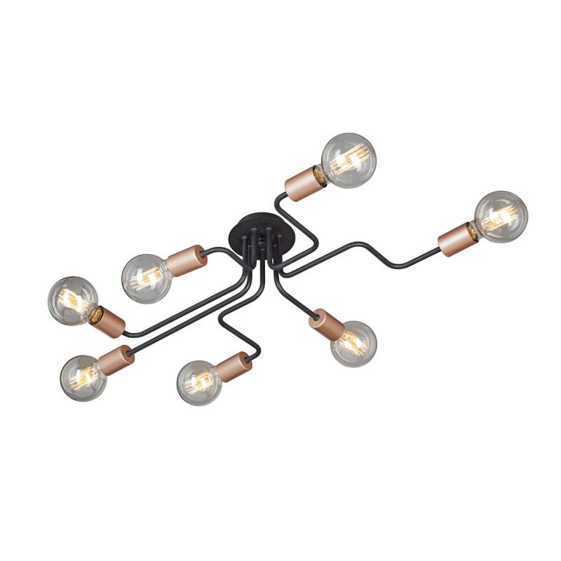 Потолочная люстра Vitaluce V4560-1/7PL, Накаливания, E27, Металл/Черный, Лофт, В гостиную, На потолок, #1