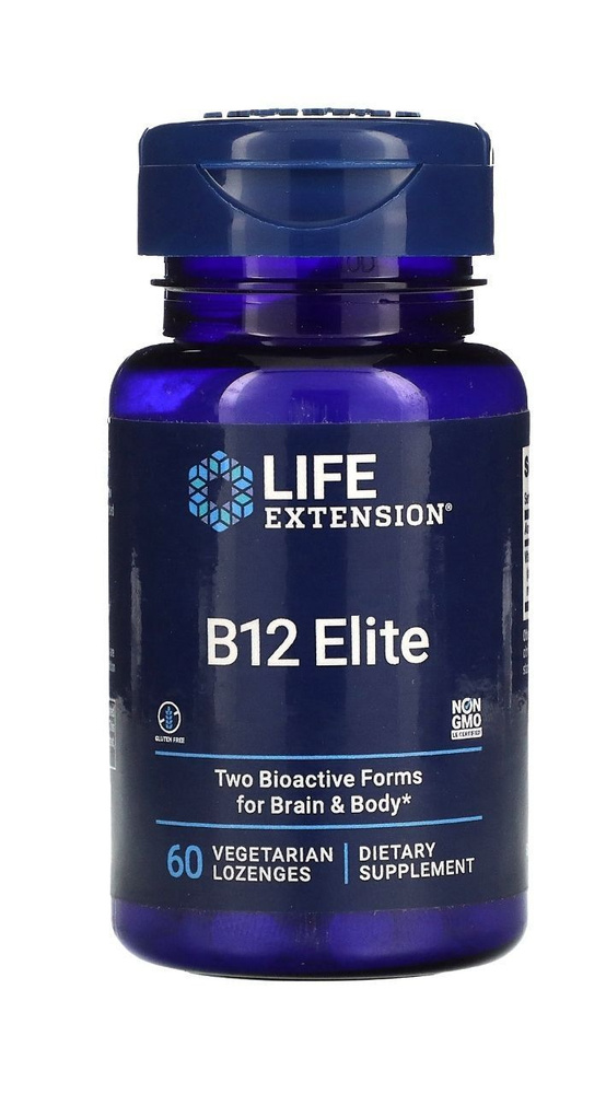 Life Extension B12 Elite, 60 вегетарианских леденцов #1