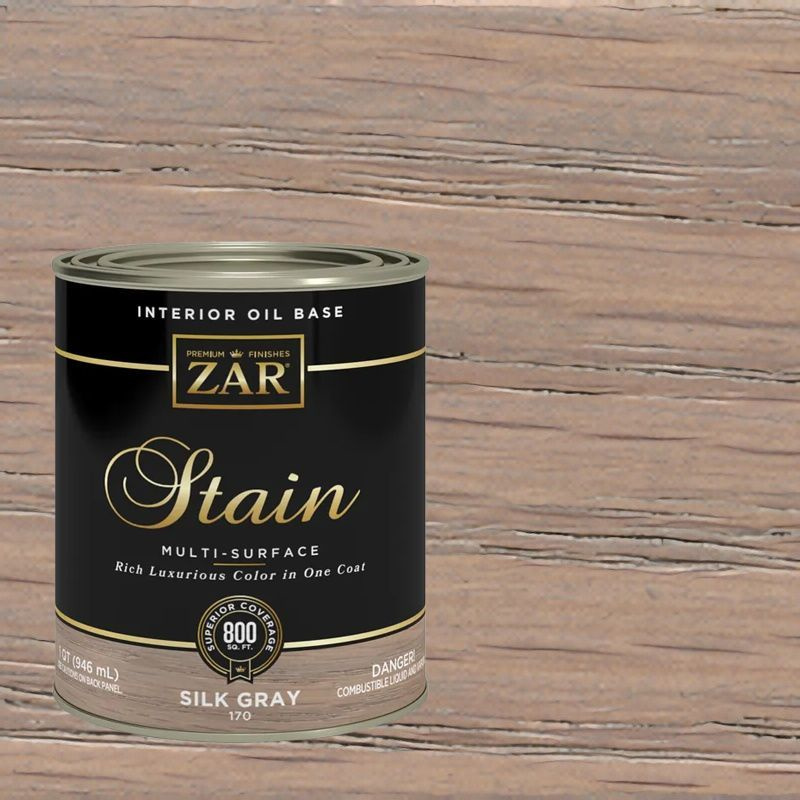 ZAR Interior Oil Base Stain морилка по дереву на масляной основе, Шелковисто серый Silk Gray (0,946л) #1