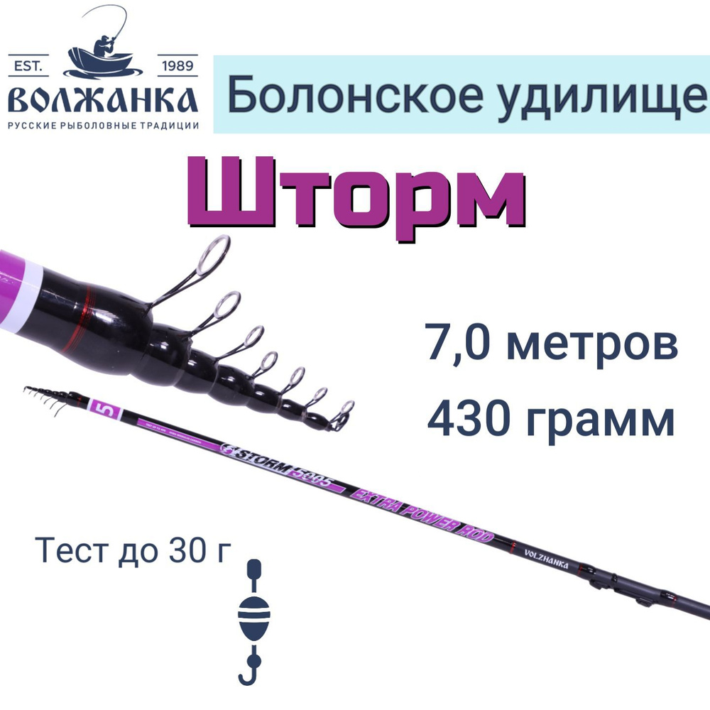 Удилище Волжанка Шторм_Болонское_33517 купить по выгодным ценам в  интернет-магазине OZON (554081830)