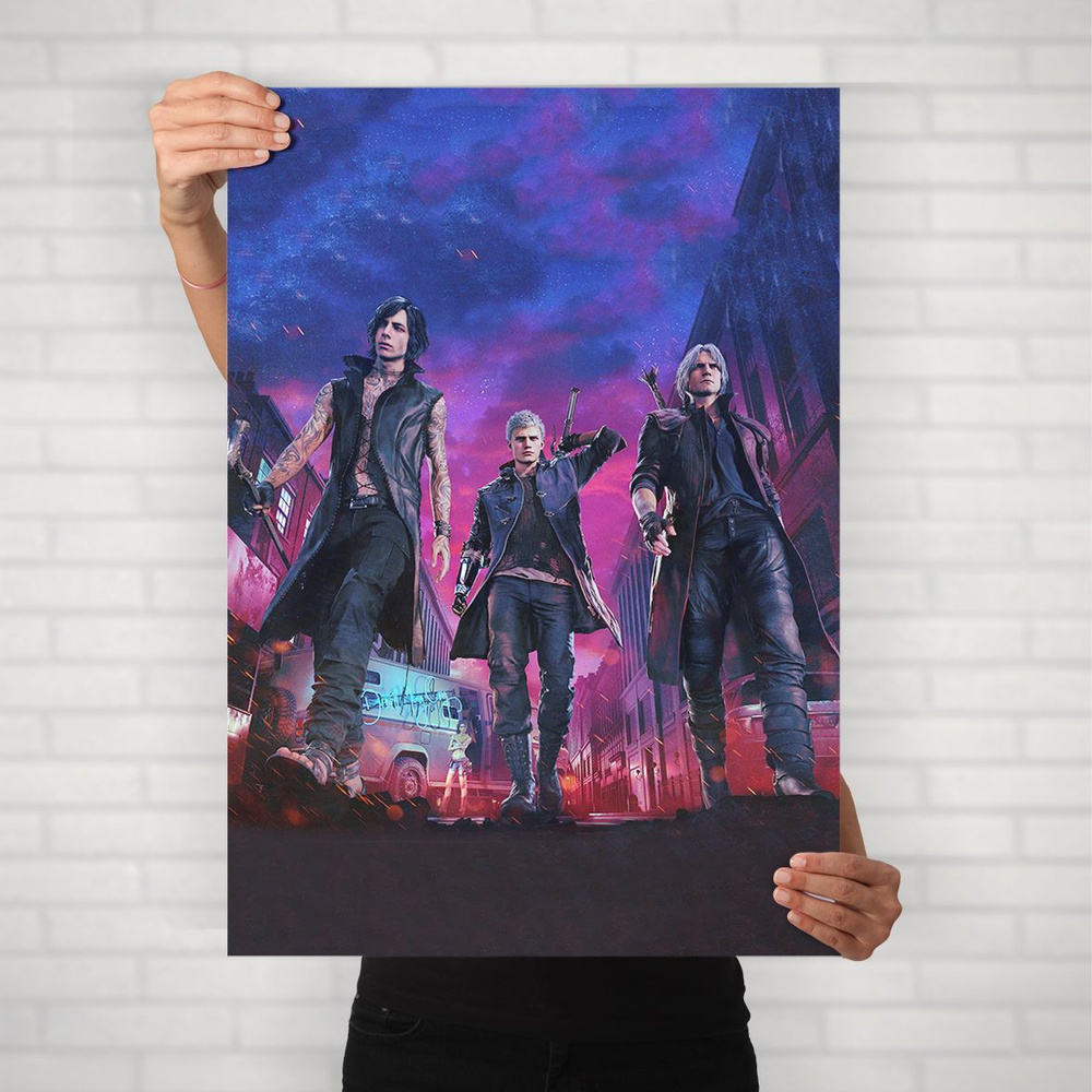 Плакат на стену для интерьера Devil May Cry (DMC 2) / Постер по игре формата А2 (42х60 см) #1