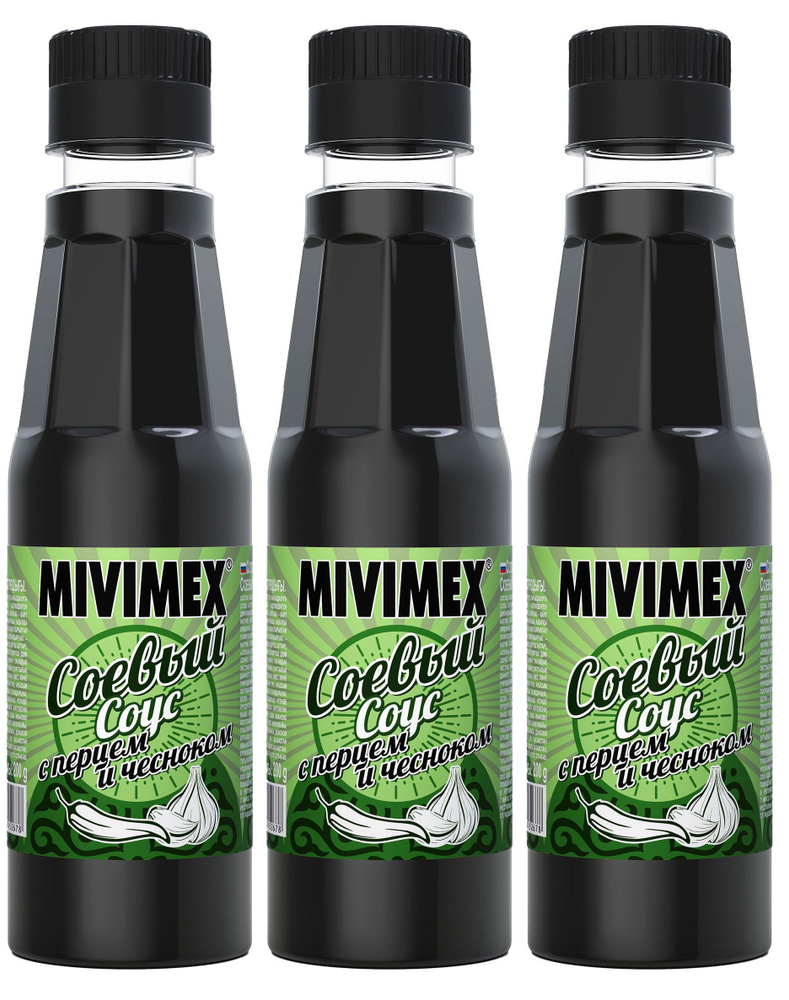 Соус соевый Mivimex с перцем и чесноком, 200 г, 3 шт - купить с доставкой  по выгодным ценам в интернет-магазине OZON (1076589925)