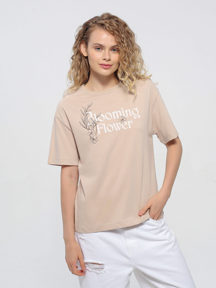 Футболка ТВОЕ, размер 48, цвет светло-бежевый, 100% Хлопок - купить по ...