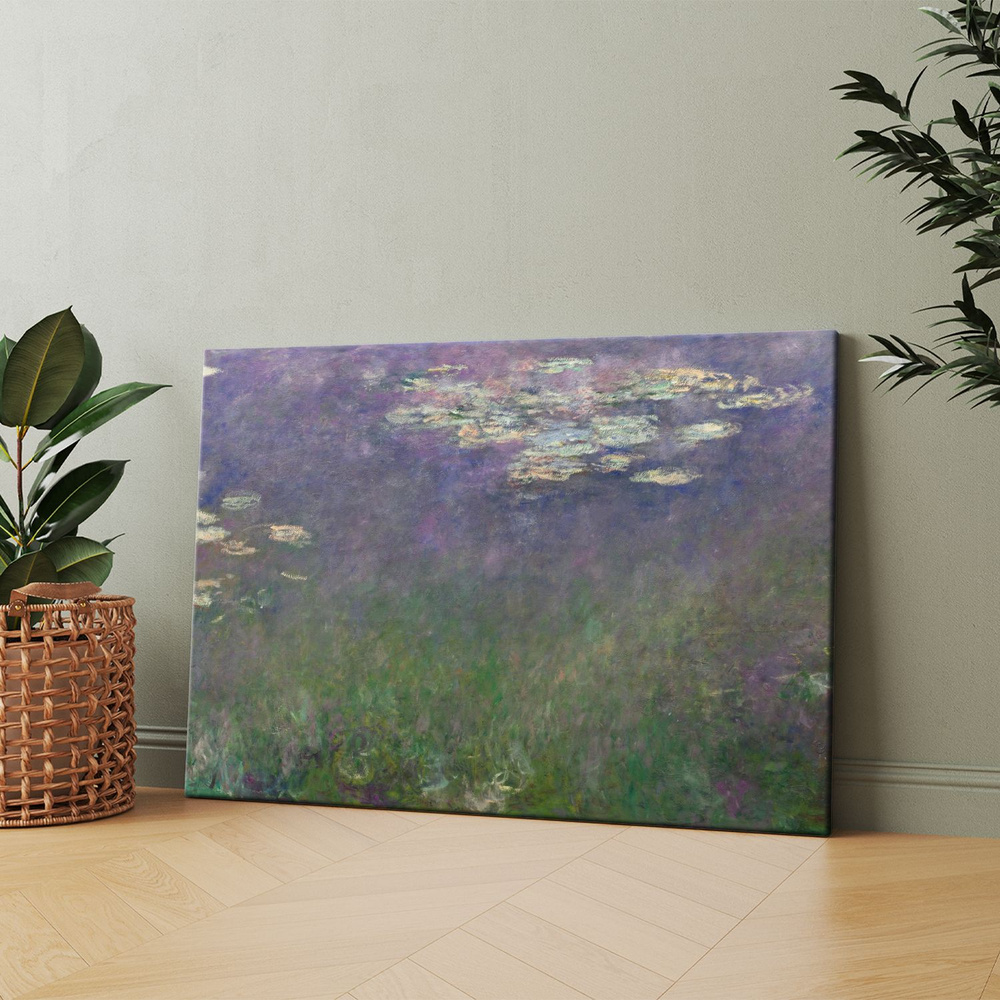 Картина на холсте (Клод Моне Кувшинки и водяные лилии) 40x60 см. Интерьерная, на стену. #1