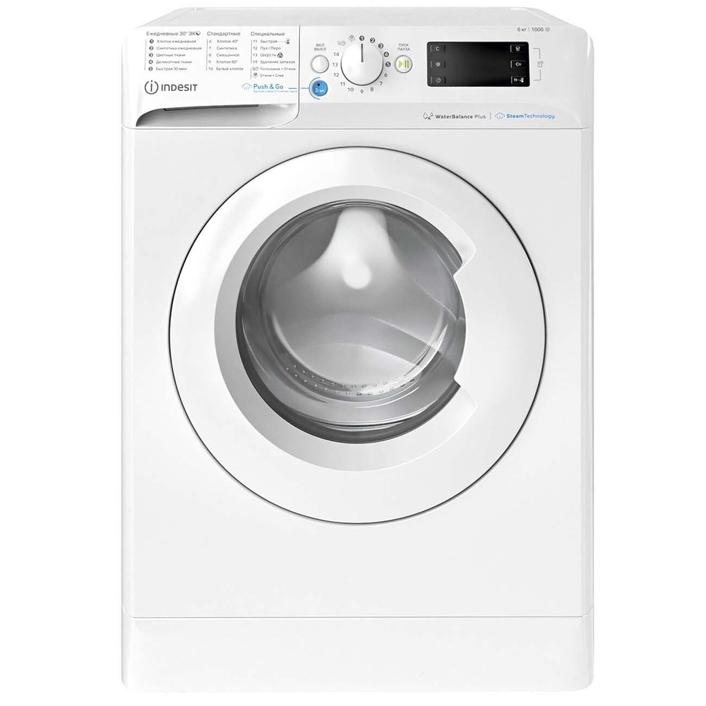 Стиральная машина Indesit BWSE 61051 WWV RU, белый - купить по выгодной  цене в интернет-магазине OZON (1123406078)