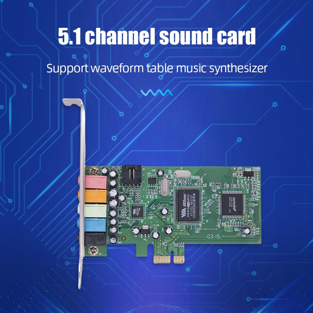 PCI-E Audio Digital Sound Card 24-битная стереофоническая звуковая карта 48  кГц для музыки в 3D-играх - купить с доставкой по выгодным ценам в  интернет-магазине OZON (1130098959)