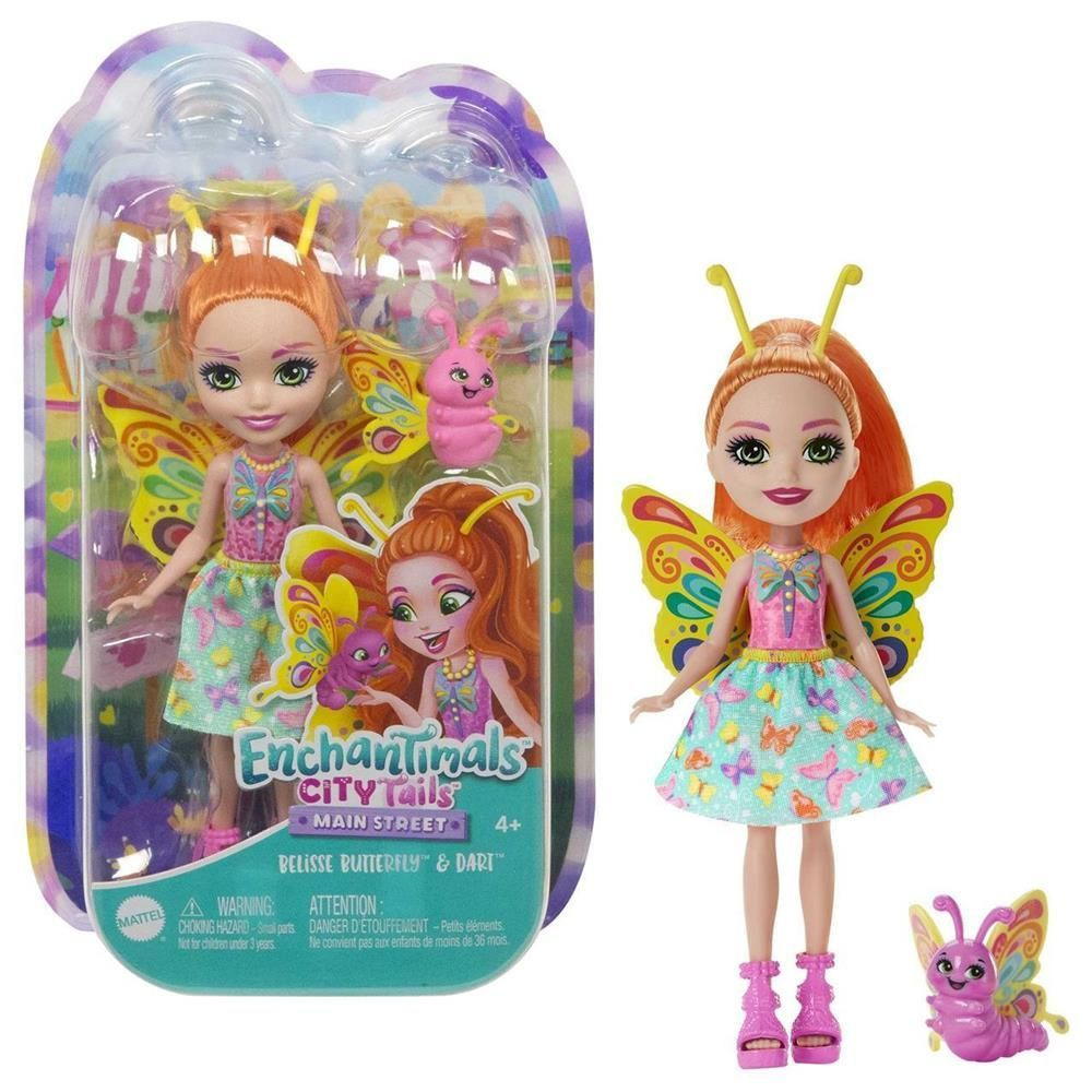 Кукла Mattel Enchantimals City Tails Бабочка Белис и питомец Дарт HKN12 -  купить с доставкой по выгодным ценам в интернет-магазине OZON (1133084486)