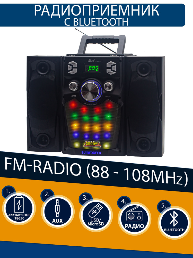 Радиоприемник EPE FP-8210 (USB/microUSB/Bluetooth) black #1