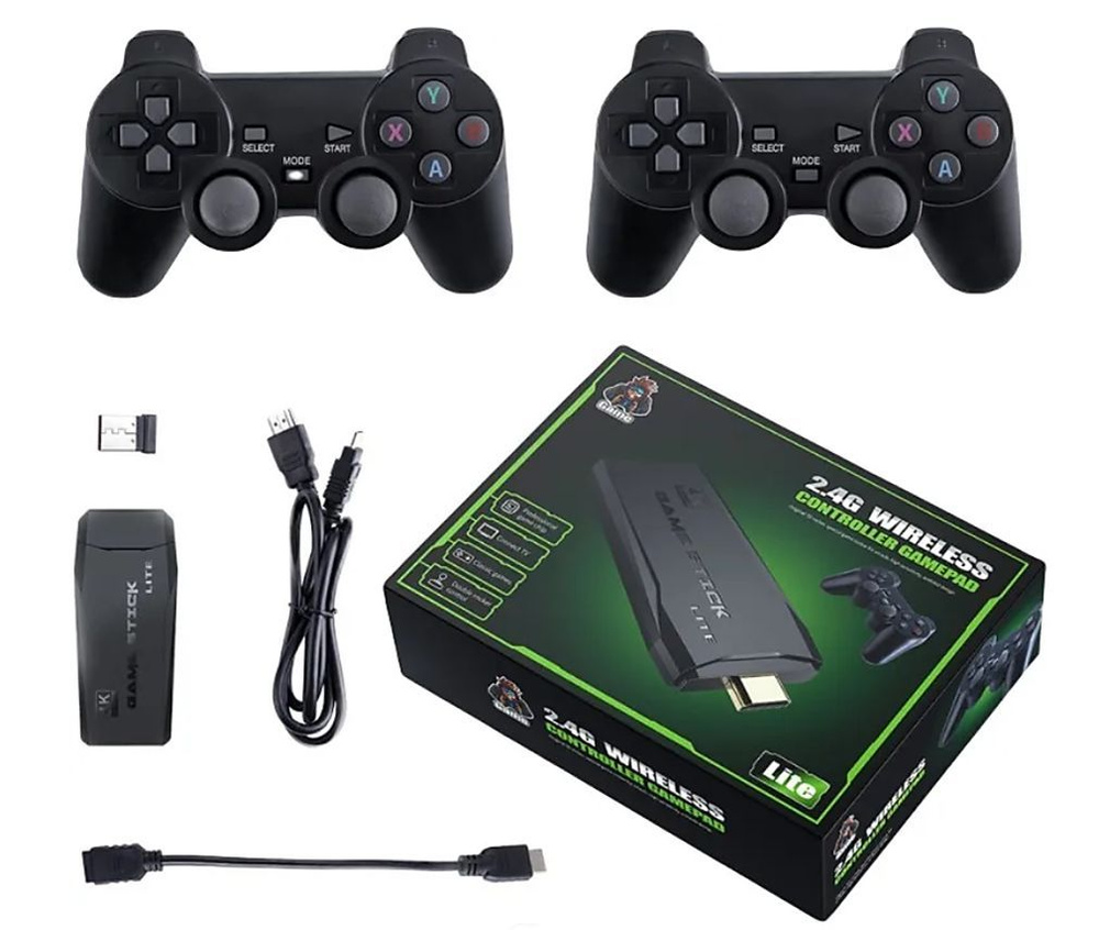 Портативная игровая консоль приставка 2.4G Wireless Controllers Gamepad  64ГБ приставка M8 4K HD 2,4G 10000 игр 64 ГБ Ретро мини-классические  геймпады Семейный контроллер ТВ для PS1 / GBA - купить с доставкой