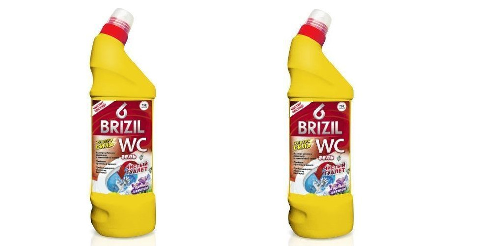 BRIZIL WC Гель для чистки туалета Ультра Сила Горный цветок 750г, 2 шт  #1