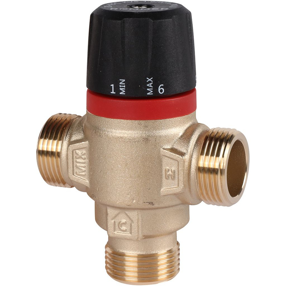 Термостатический смесительный клапан ROMMER для систем отопления и ГВС 3/4" НР 20-43 С KV 1,6 боковое #1