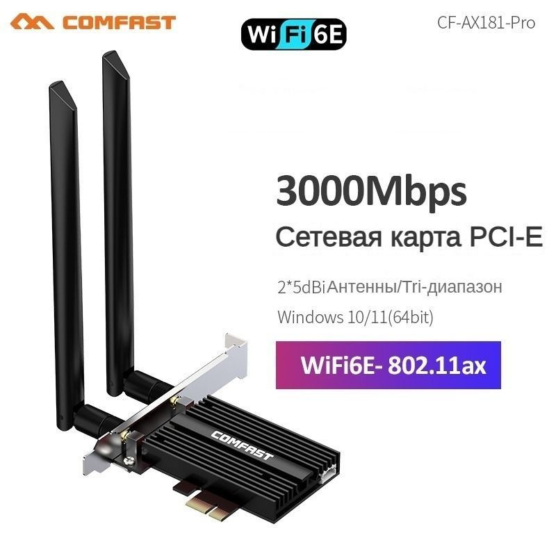 COMFAST Wi-Fi-адаптер Сетевой адаптер PCI-E 6 Wifi адаптер для ...