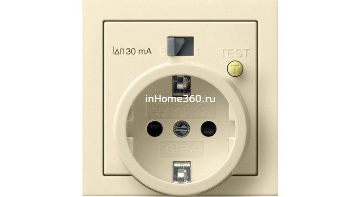 Розетка F100 Gira с УЗО 30 мА ток утечки Крем 0477111 купить на OZON по ...