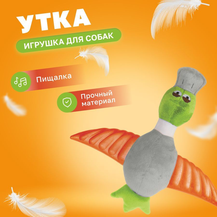 Мягкая игрушка УТКА для собак средних и крупных пород M-PETS с пищалкой  внутри, серый - купить с доставкой по выгодным ценам в интернет-магазине  OZON (985311933)