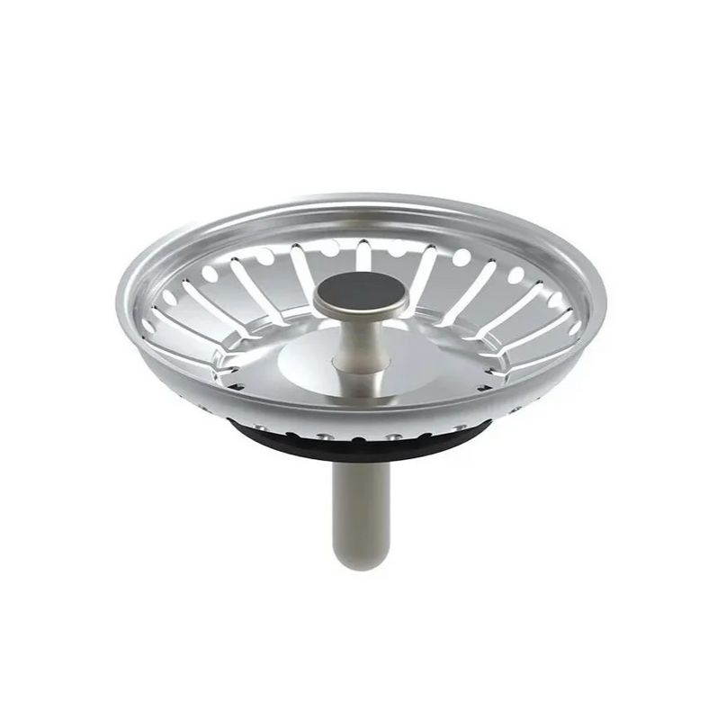 Сетка для раковины кухонной мойки латунная диаметр сливного отверстия 90 мм, высота 57 мм, цвет хромированный, #1