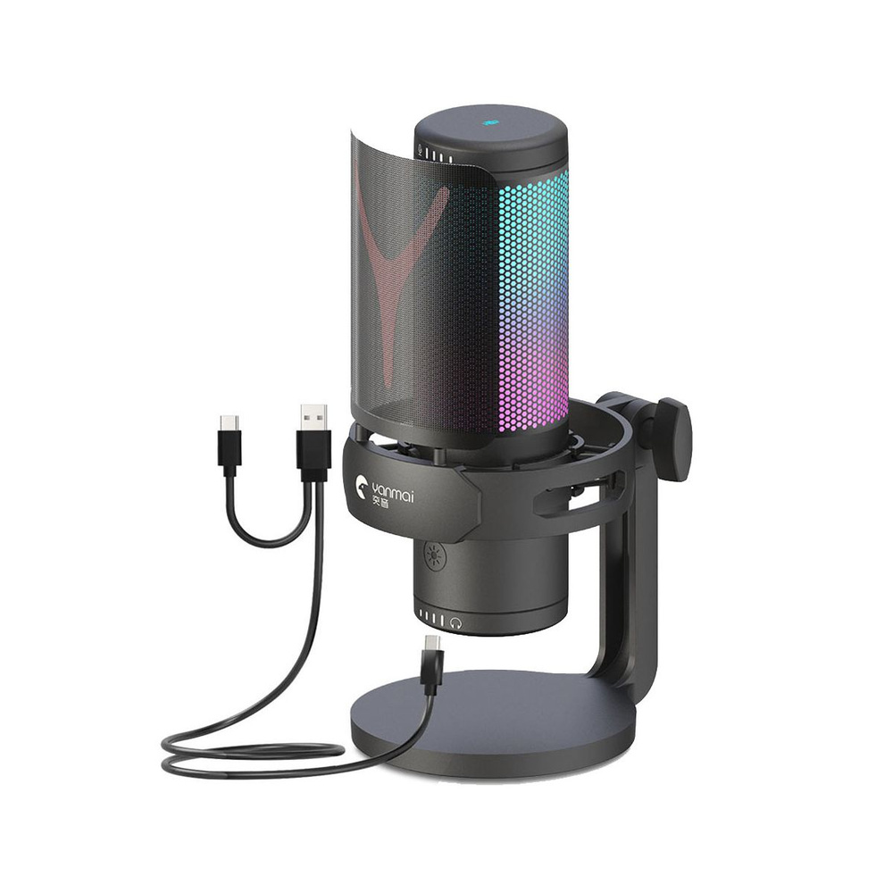 GM7 USB-микрофон RGB-микрофон Игровой микрофон для студии звукозаписи ...