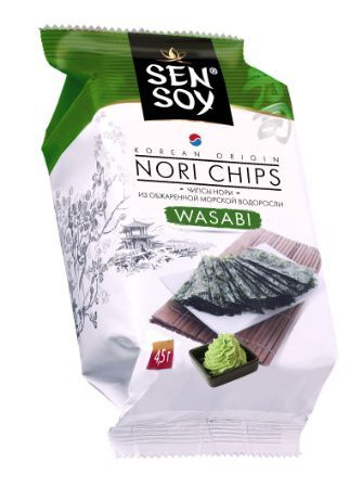 Чипсы Нори Sen Soy "Wasabi" из морской капусты 4,5г * 2 шт. #1