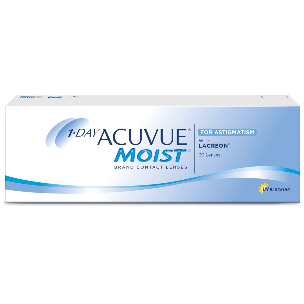 Acuvue Moist for Astigmatism. Цилиндр(Cyl) -1.25. Ось(AX) 180. Сфера(Sp) -3.50 / 14.5 / 8.5, 30 штук #1