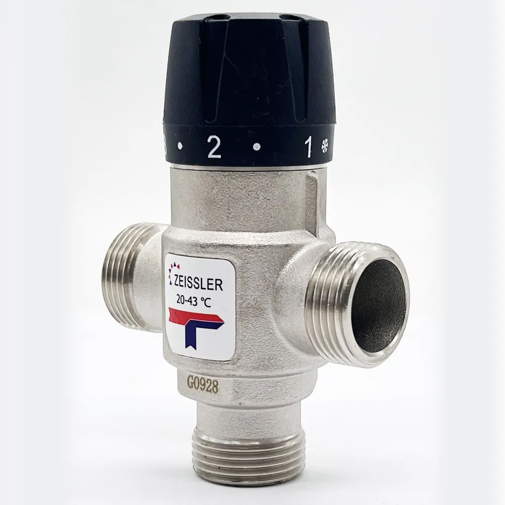 Трехходовой термостатический смесительный клапан TIM - ZEISSLER 3/4" 20-43гр, KV 1.6  #1