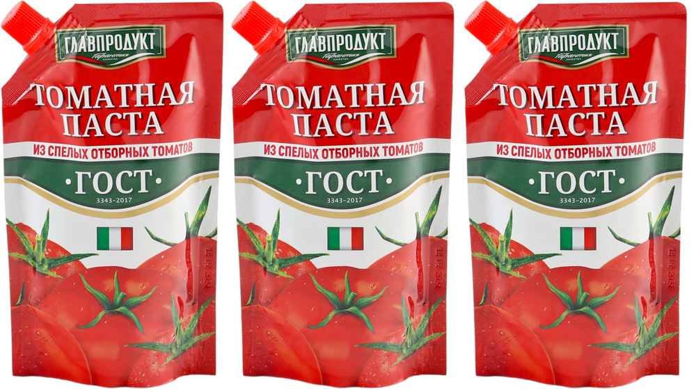 Паста томатная ГЛАВПРОДУКТ, 3 уп по 200 г #1