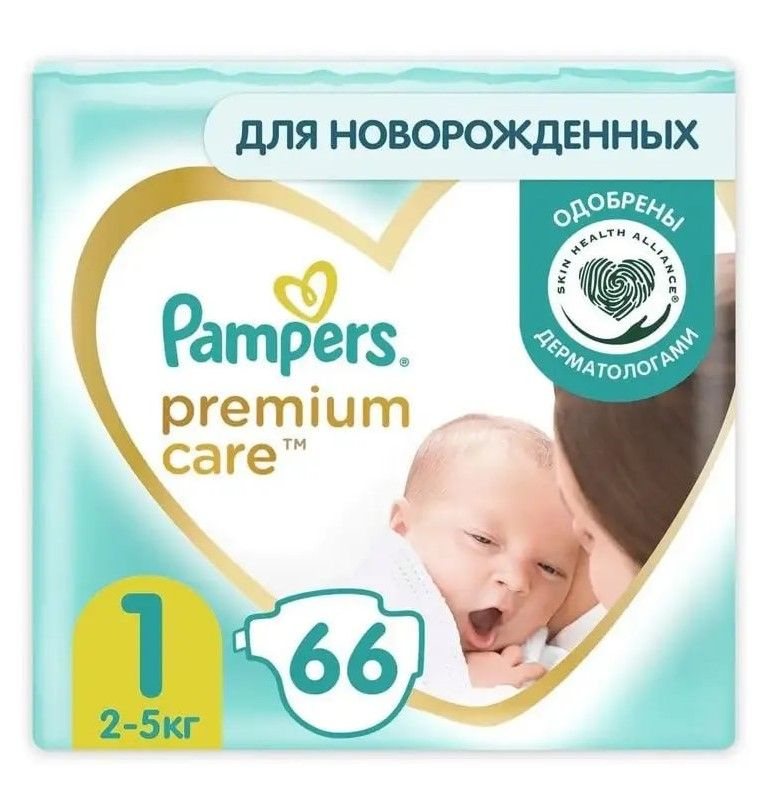 Подгузники Pampers Premium Care 1 (2-5 кг) 66 шт #1