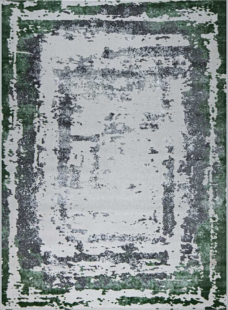 AVALON CARPET Ковер KLEOPATRA зеленый с кремовым и серым, современный турецкий ковер в стиле лофт с рельефным #1