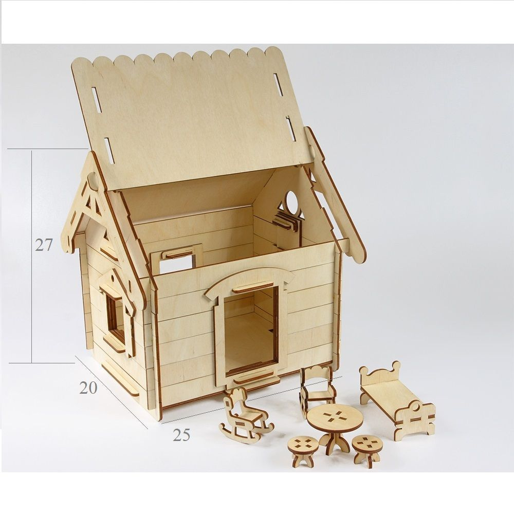 Конструктор деревянный Мой дом Woody, кукольный домик из дерева ...