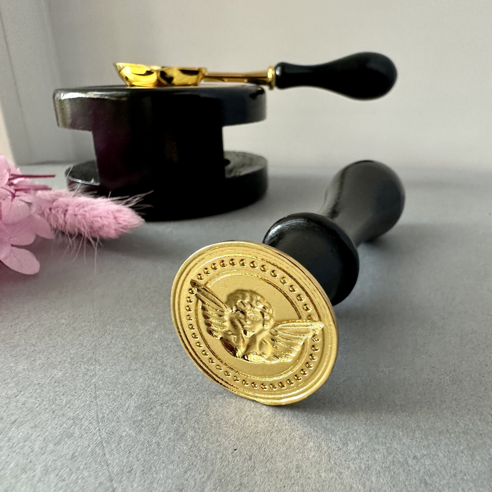 Сургучная печать с гравировкой, амур, ангел, восковая печать, оттиск ...