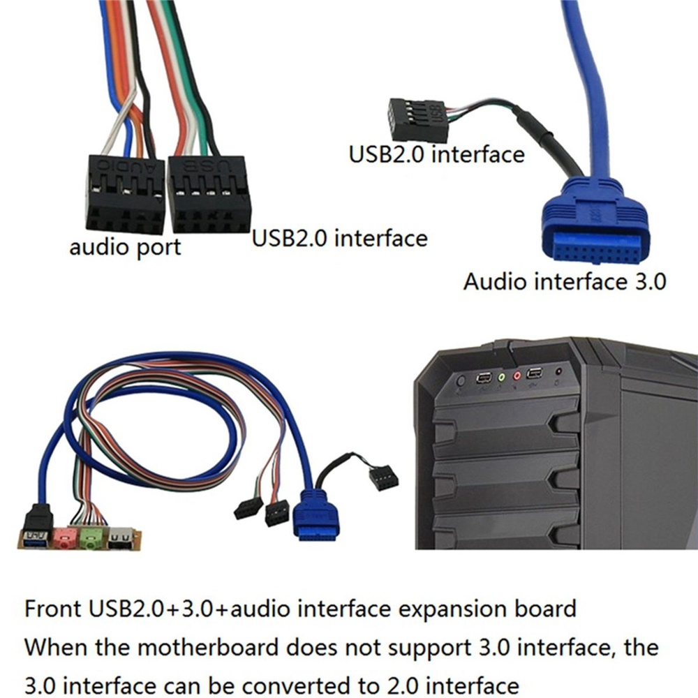 2 порта USB 2.0+ 3.0 корпус для ПК корпус для компьютера аудио на ...
