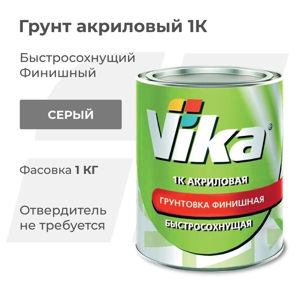 Грунт акриловый финишный Vika 1К, 1.2 кг