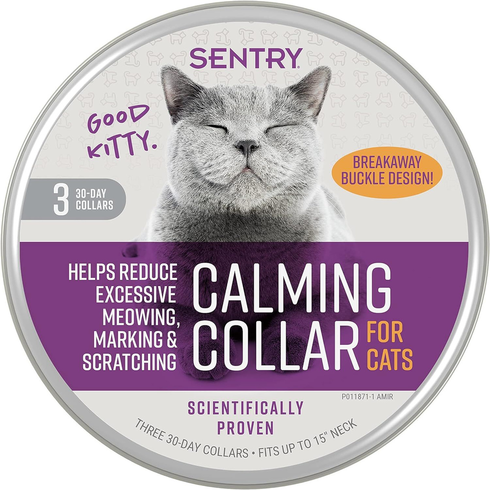 Ошейники для кошек NEW SENTRY Calming Collar успокаивающий с феромонами, 3 штуки в упаковке  #1