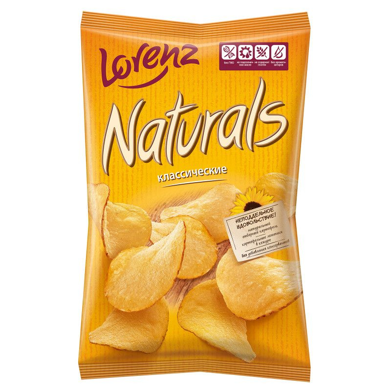 Чипсы картофельные Lorenz Naturals Классические с солью, 100г #1