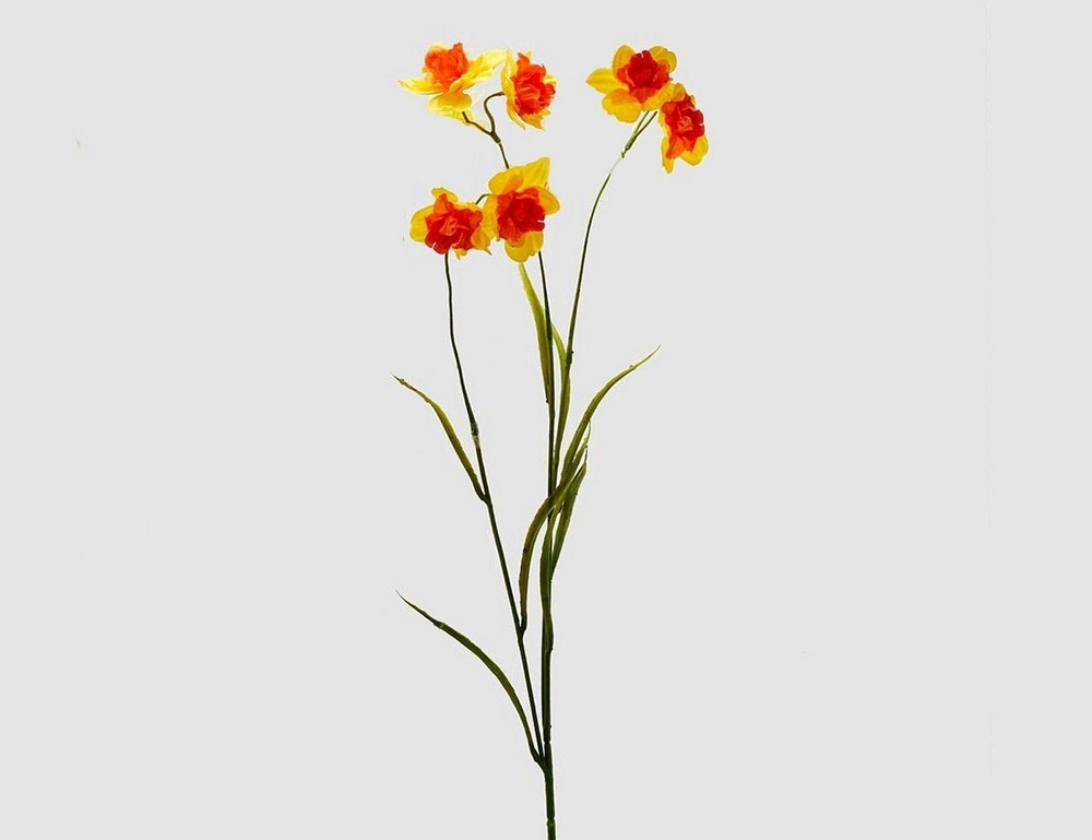 Декоративная ветка-цветок, жёлто-оранжевый, 80 см, EDG #1
