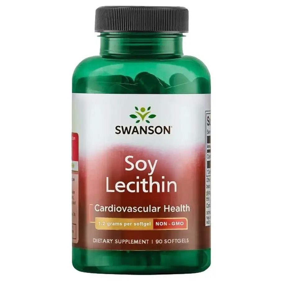 Лецитин из сои 1200 мг 90 softgel, SWANSON Soy Lecithin Non-Gmo ...