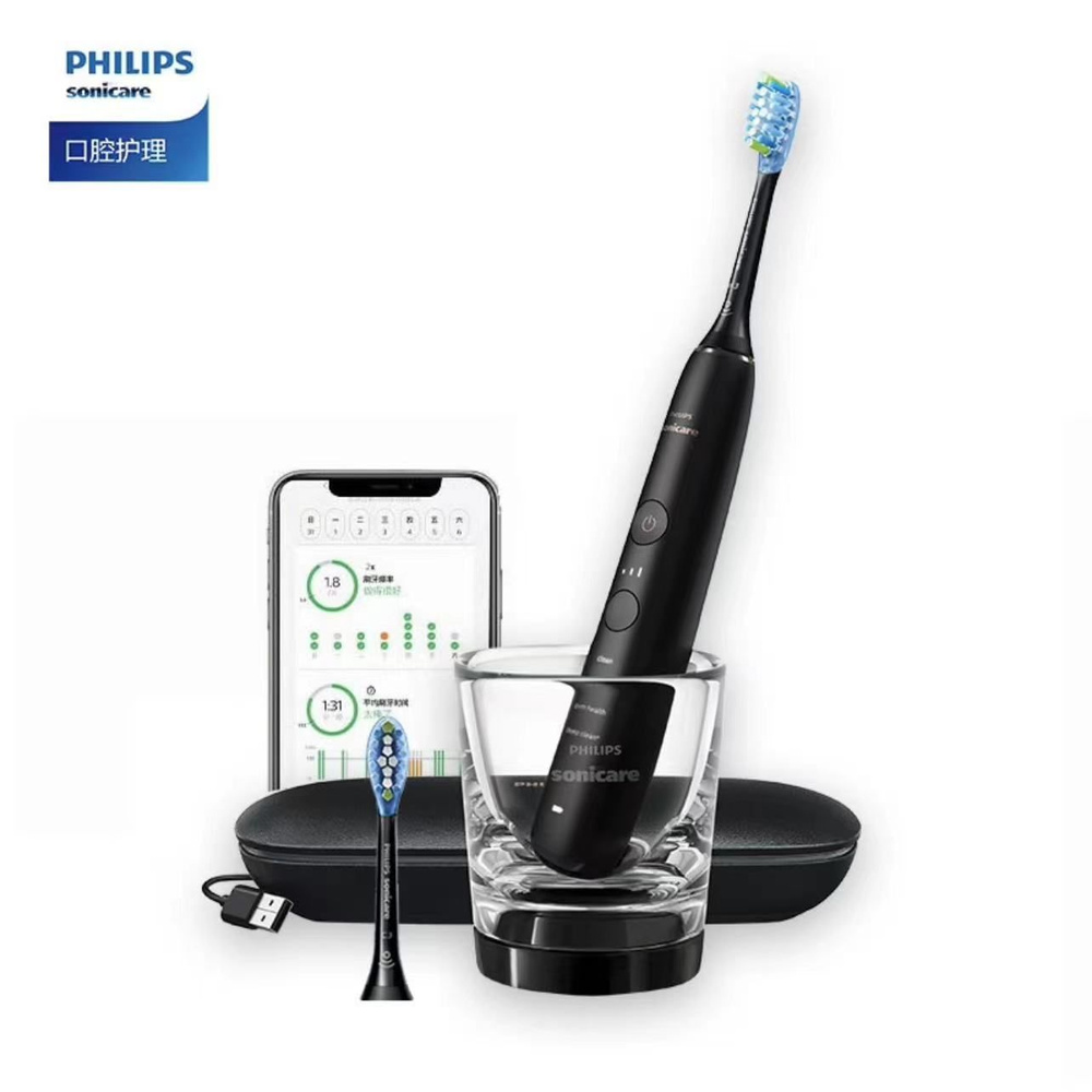 Philips Sonicare Электрическая зубная щетка HX9912DiamondClean 9000, черный матовый  #1