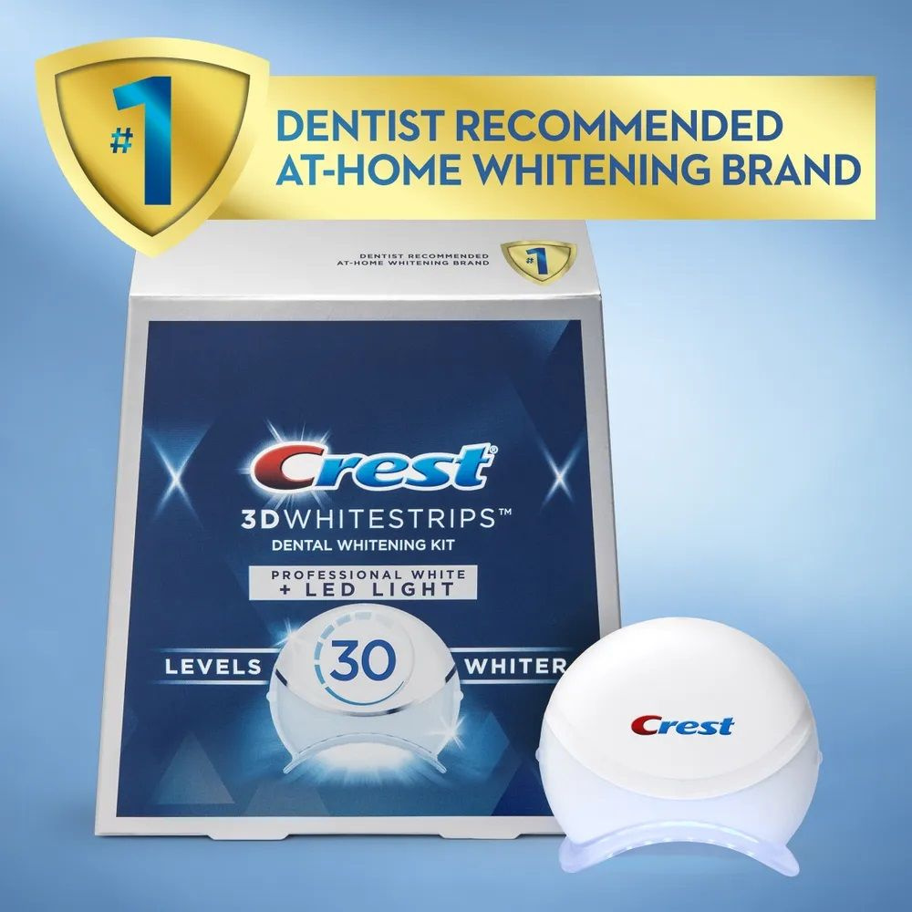Отбеливающие полоски для зубов Crest 1 Hour Express + lED light ...