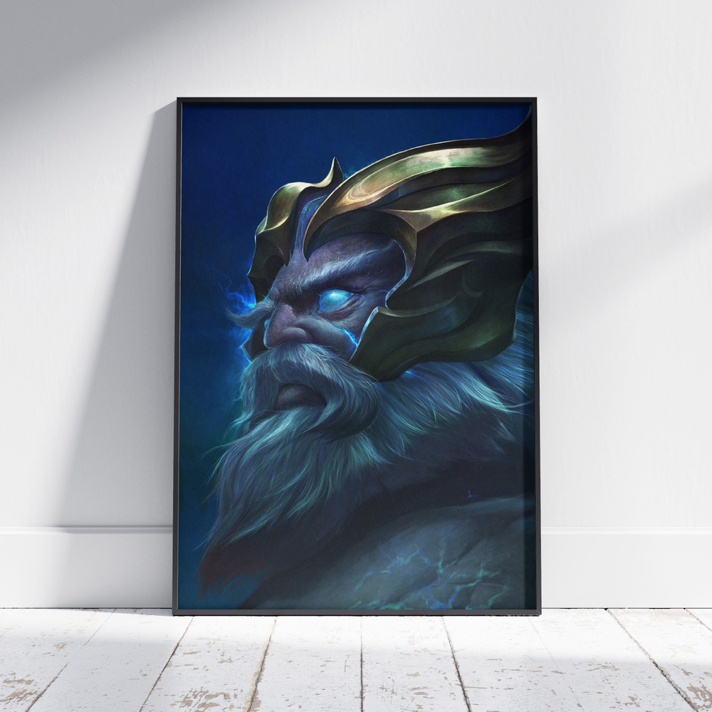 Плакат на стену для интерьера Dota 2 (Zeus 1) - Постер по игре формата A4 (21х30 см) #1