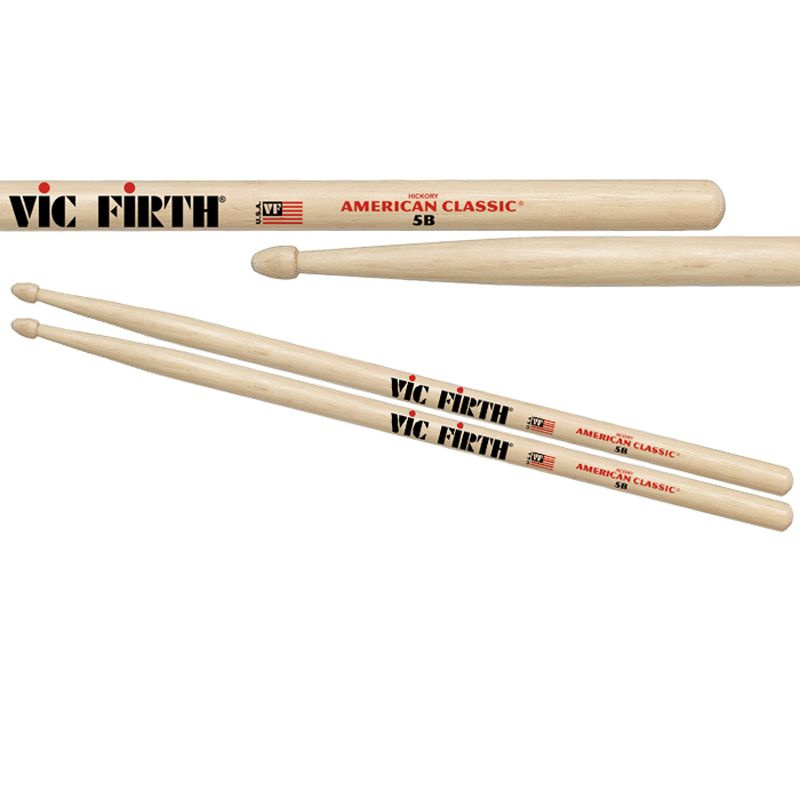 VIC FIRTH American Classic 5B барабанные палочки, орех, деревянный наконечник  #1