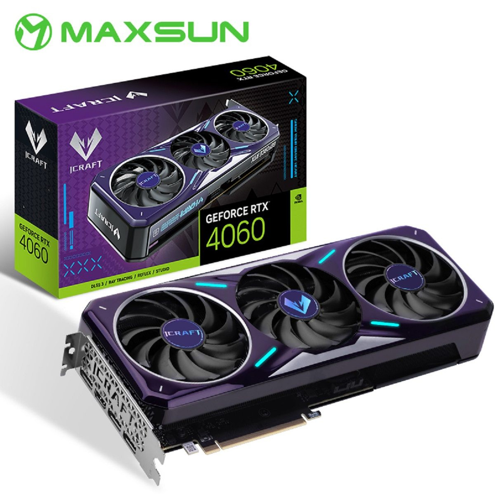 maxsun Видеокарта GeForce RTX 4060 RTX4060 (ICRAFT OC8G S0) 8 ГБ (RTX4060  (ICRAFT OC8G S0))