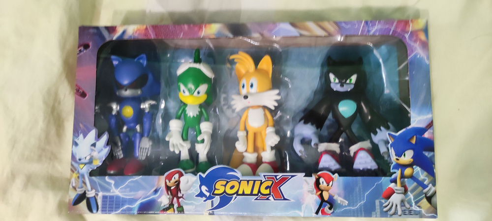 Набор фигурок Sonic игрушки супергерои 14см 4 шт ( синий, зелёный, желтый, чёрный)  #1