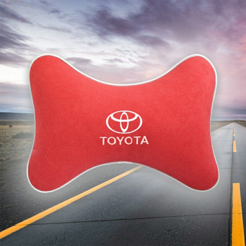 Подушка на подголовник автомобиля из велюра для Toyota #1